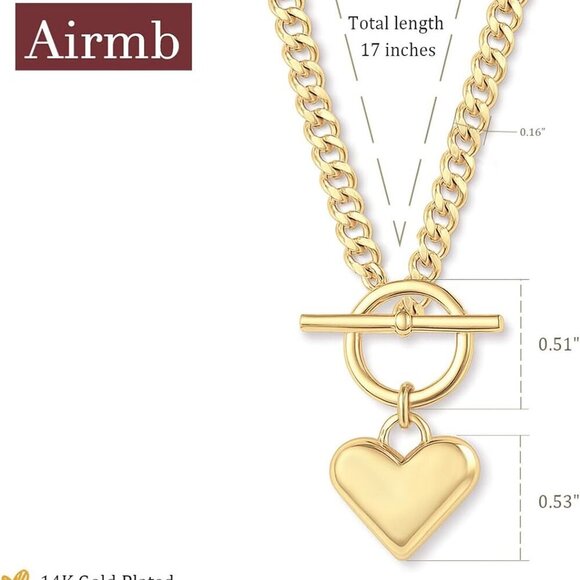 Heart Necklace for Women Gold/Silver Plated Trendy Heart Choker Lover Pendant Hy - Picture 5 of 7